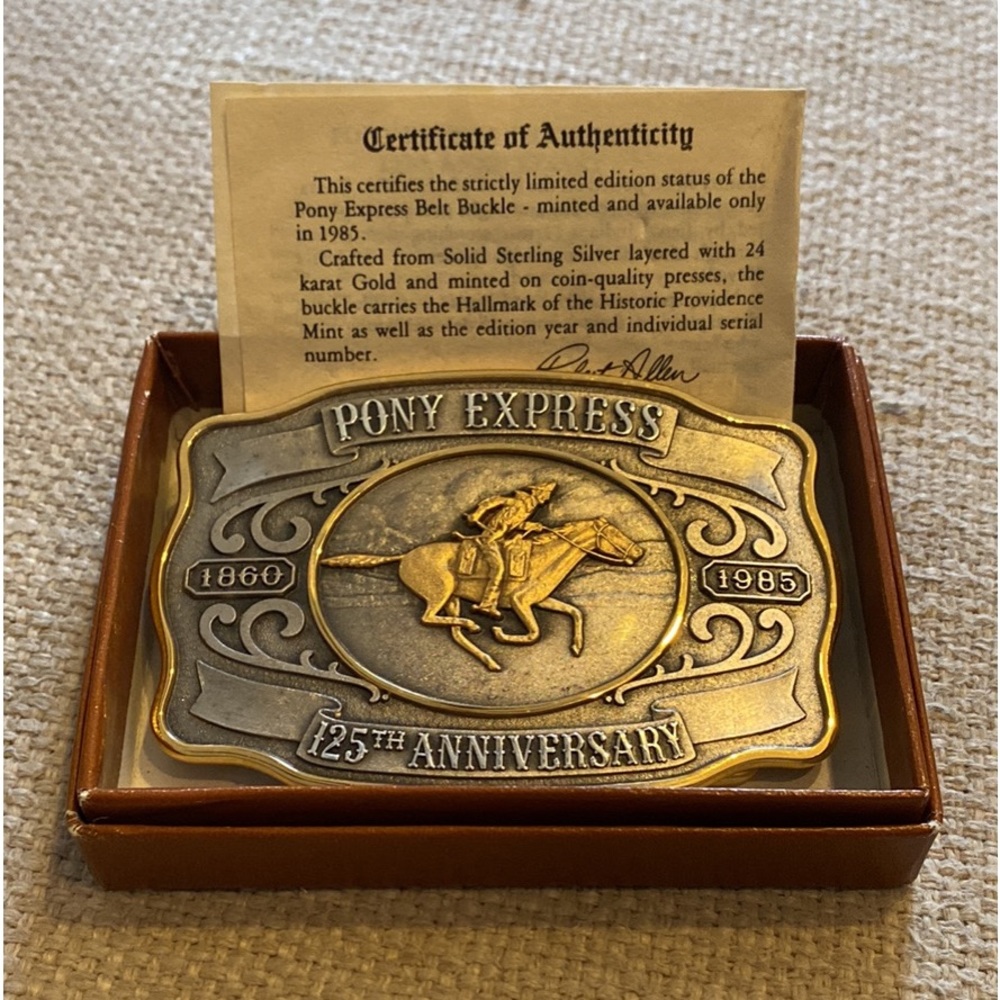 125th Anniversary Pony Express Belt Buckle (Historic Providence Mint)